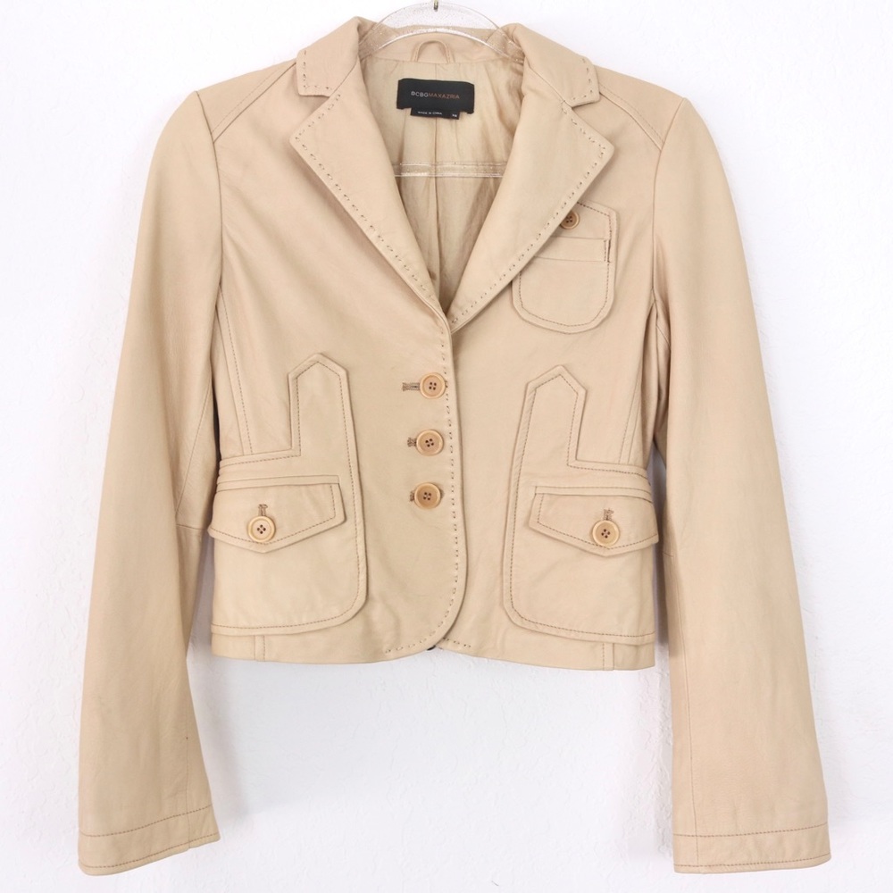 BGBGMAXAZRIA Blazer Jacket | 100% Leather
